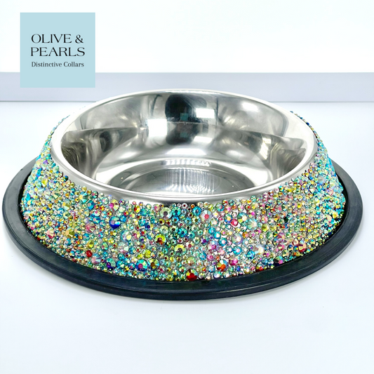 Embellished Pet Bowl in Gemstone Chaperone