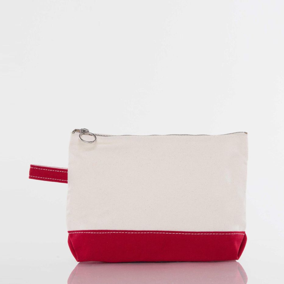 Canvas Pouch with Color Block Initials