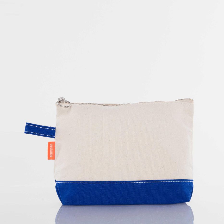 Canvas Pouch with Color Block Initials