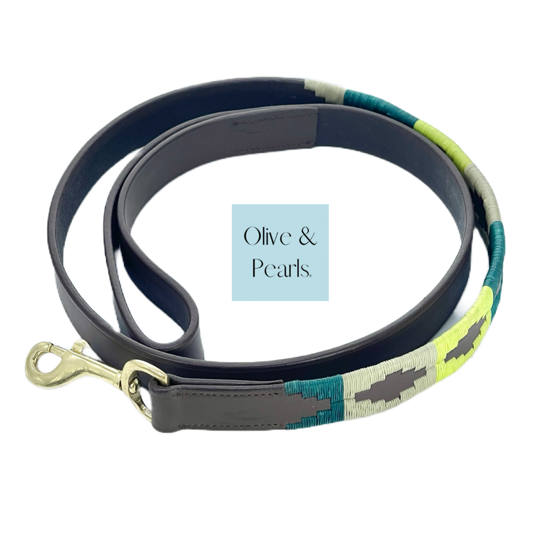 Bespoke Leather Leash in Chartreuse