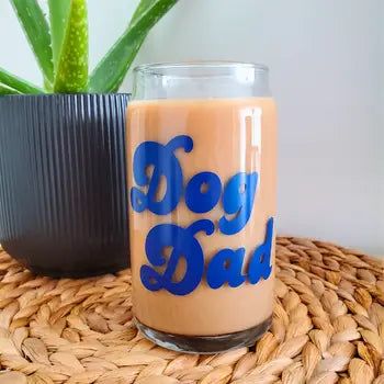 Dog Dad Beer Can Glass