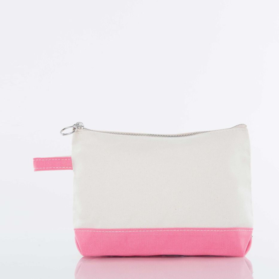 Color Trimmed Canvas Cosmetic Bag